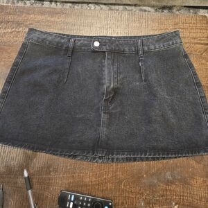 Classic Black Denim Skirt 1X